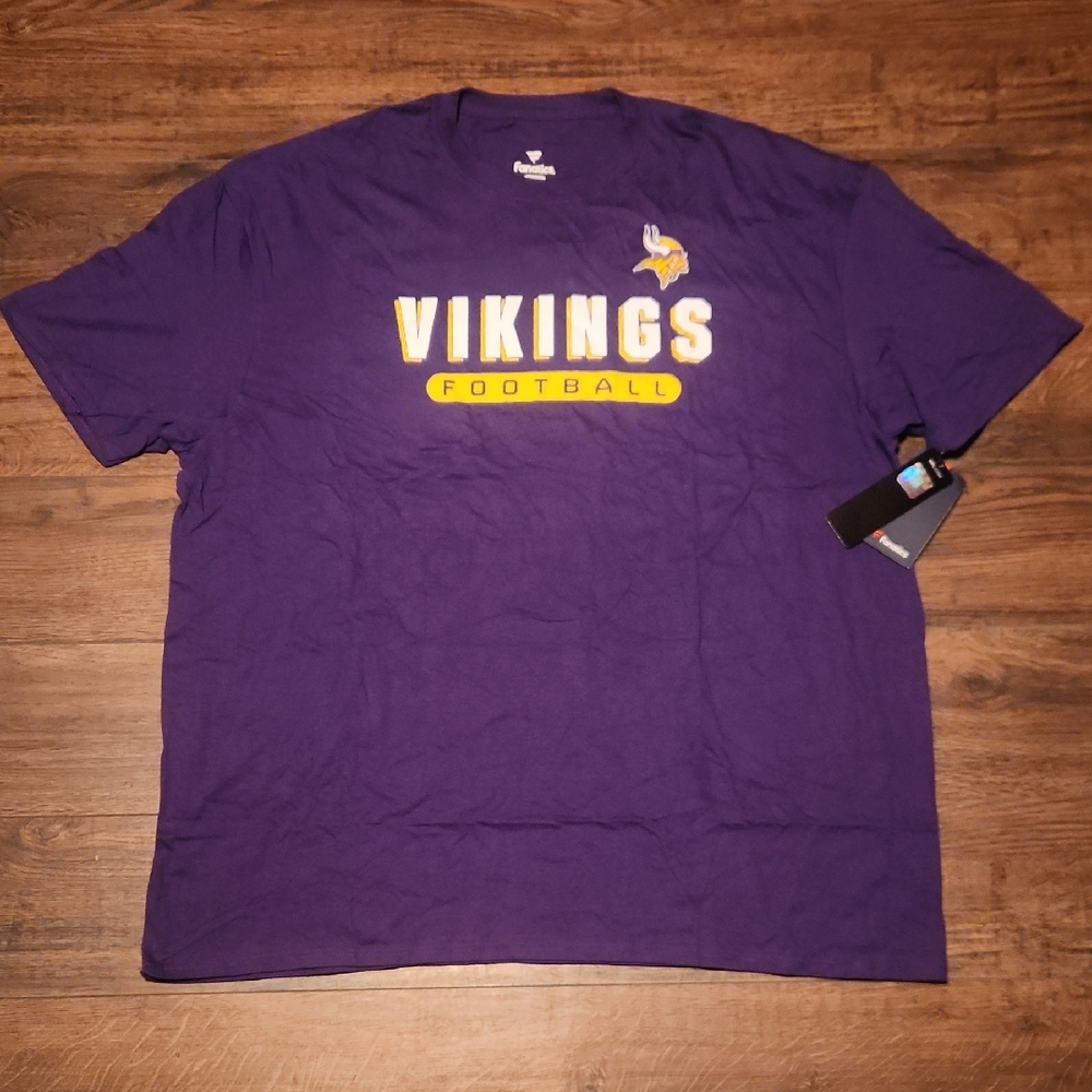 Men NFL Fanatics Purple Vikings Football Tee
